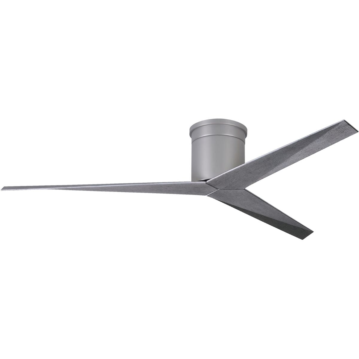 Eliza-H 56" Flush Mount Ceiling Fan with Remote Control, Brushed Nickel with Barnwood Blades - Bees Lighting