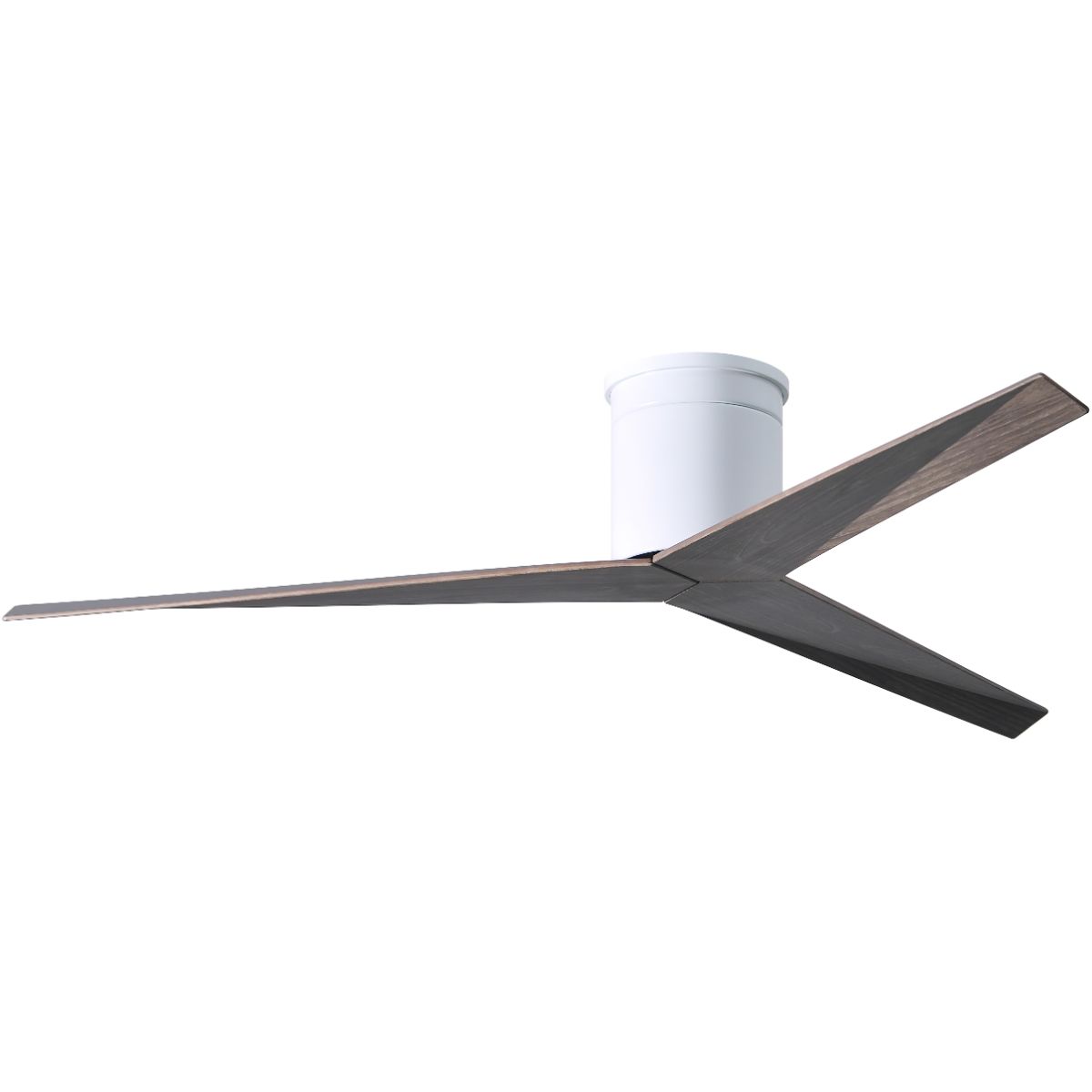 Eliza-H 56" Flush Mount Ceiling Fan with Remote Control, Gloss White with Old Oak Blades - Bees Lighting