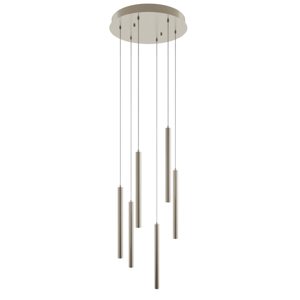 Eli 6 Lights 18 In. LED Pendant Light Satin Nickel Finish - Bees Lighting