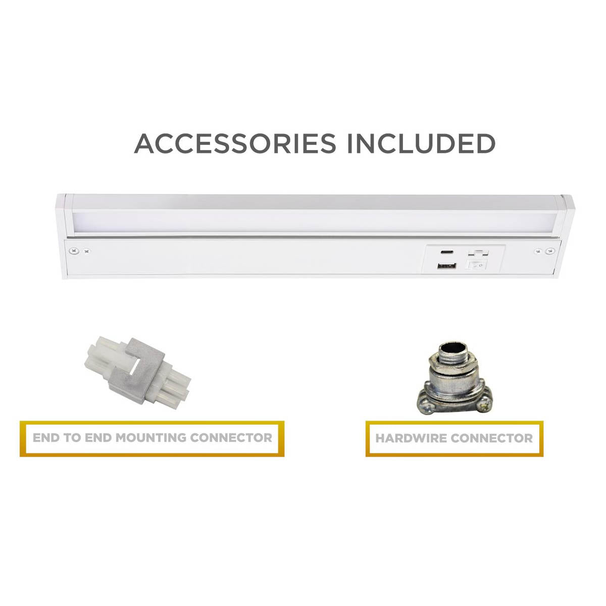 Elena 10-Inch Under Cabinet LED Light, Selectable CCT 2700K to 5000K, 120V, Black - Bees Lighting