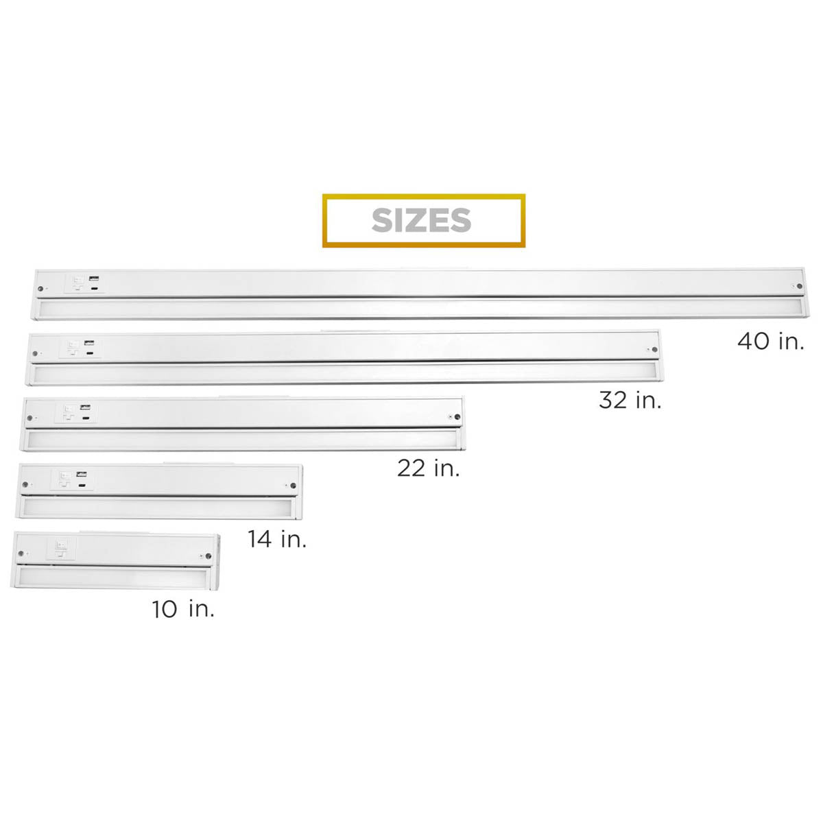 Elena 10-Inch Under Cabinet LED Light, Selectable CCT 2700K to 5000K, 120V, Black - Bees Lighting