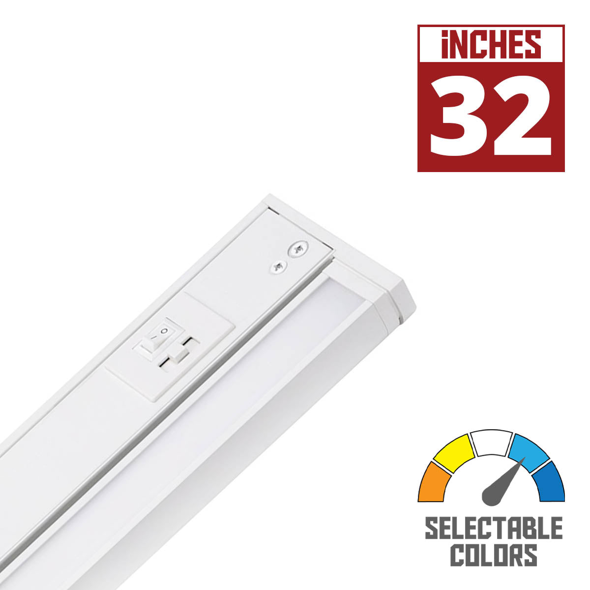 Elena 32 inch Swivel LED Under Cabinet Light, 16 watts, 1094 Lumens, Selectable CCT 2700K to 5000K, 120V - Bees Lighting