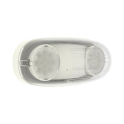 RAB EMOUT Outdoor Emergency Light 400lm Round Heads 90-Min Backup 120/277V Wall Mount White