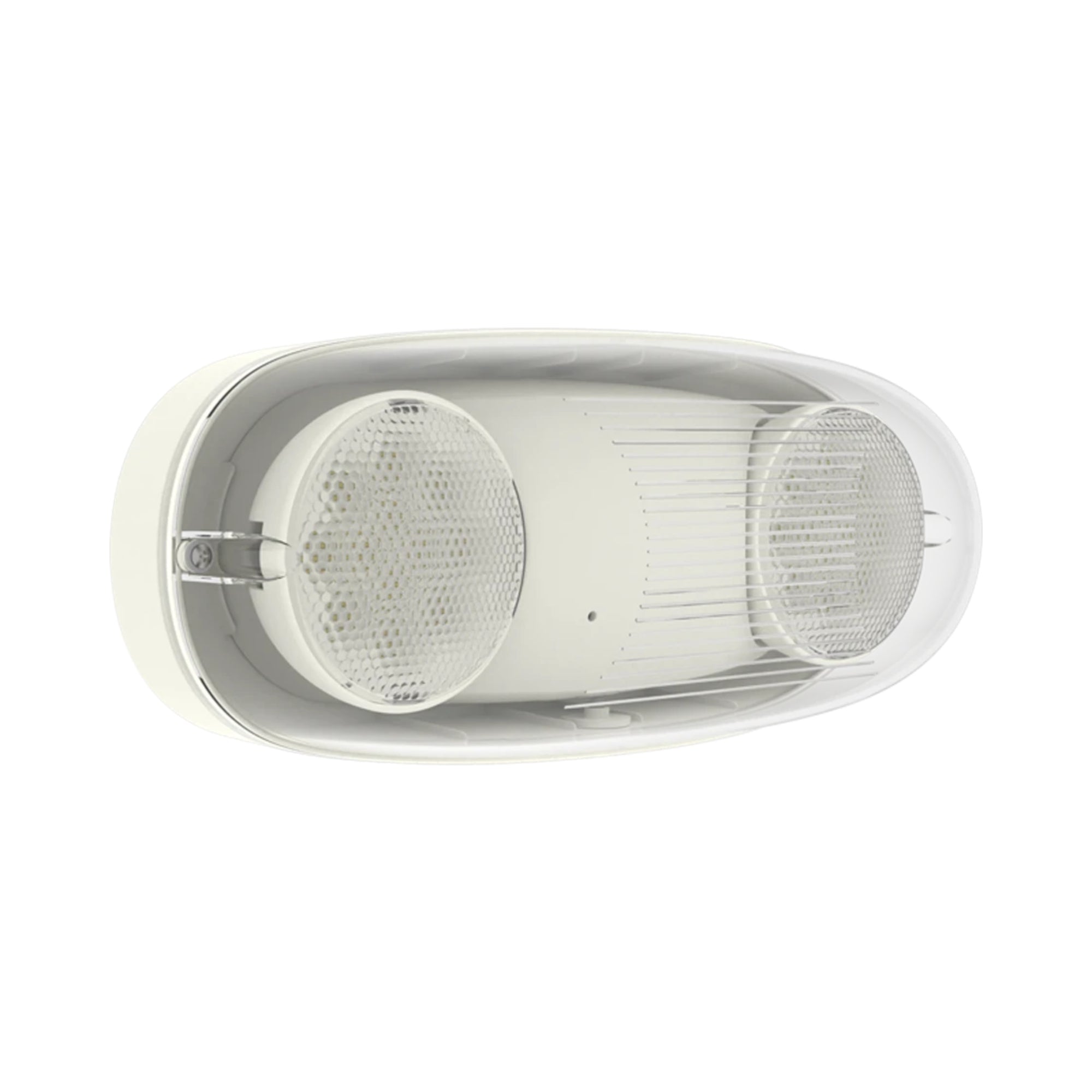 RAB EMOUT Outdoor Emergency Light 400lm Round Heads 90-Min Backup 120/277V Wall Mount White