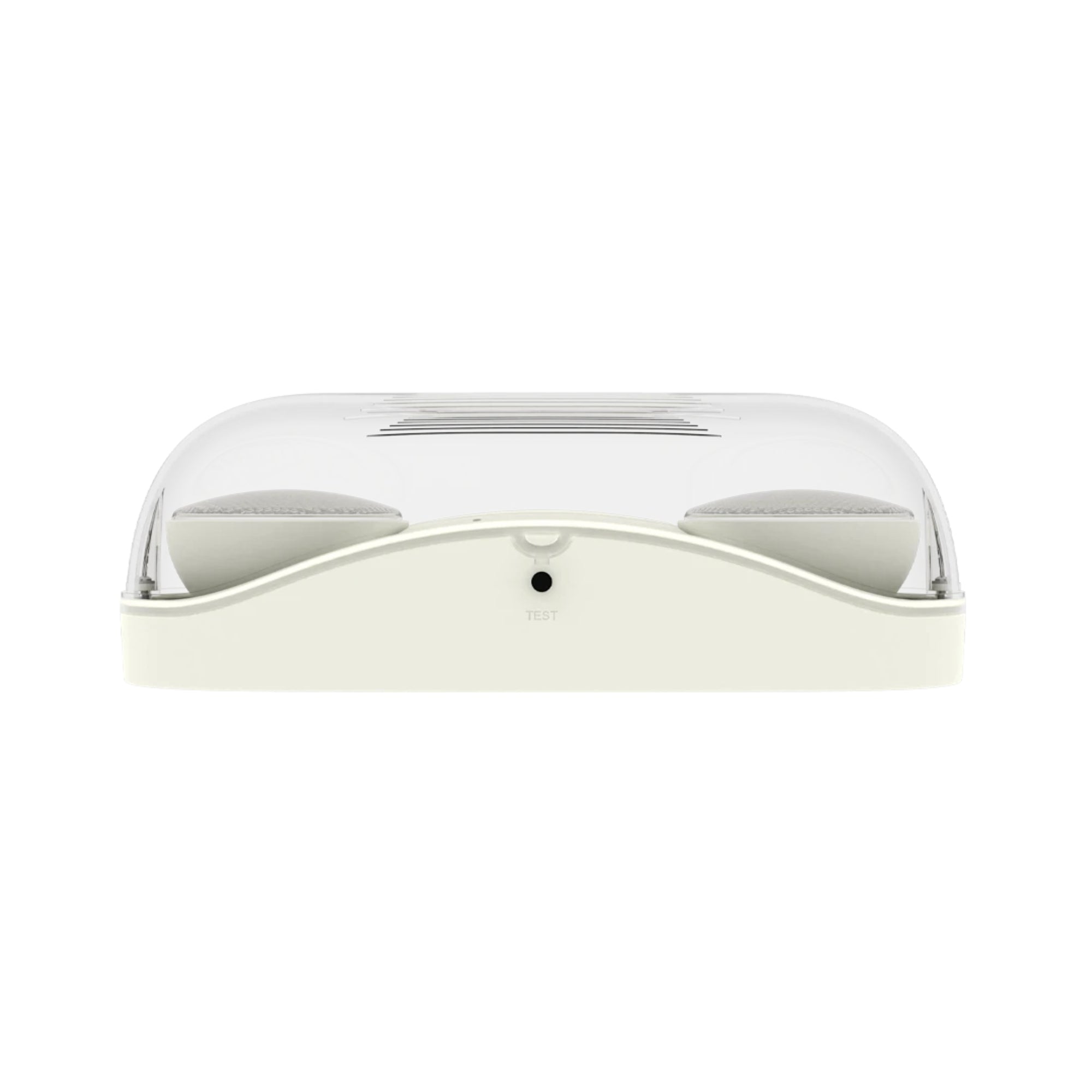RAB EMOUT Outdoor Emergency Light 400lm Round Heads 90-Min Backup 120/277V Wall Mount White