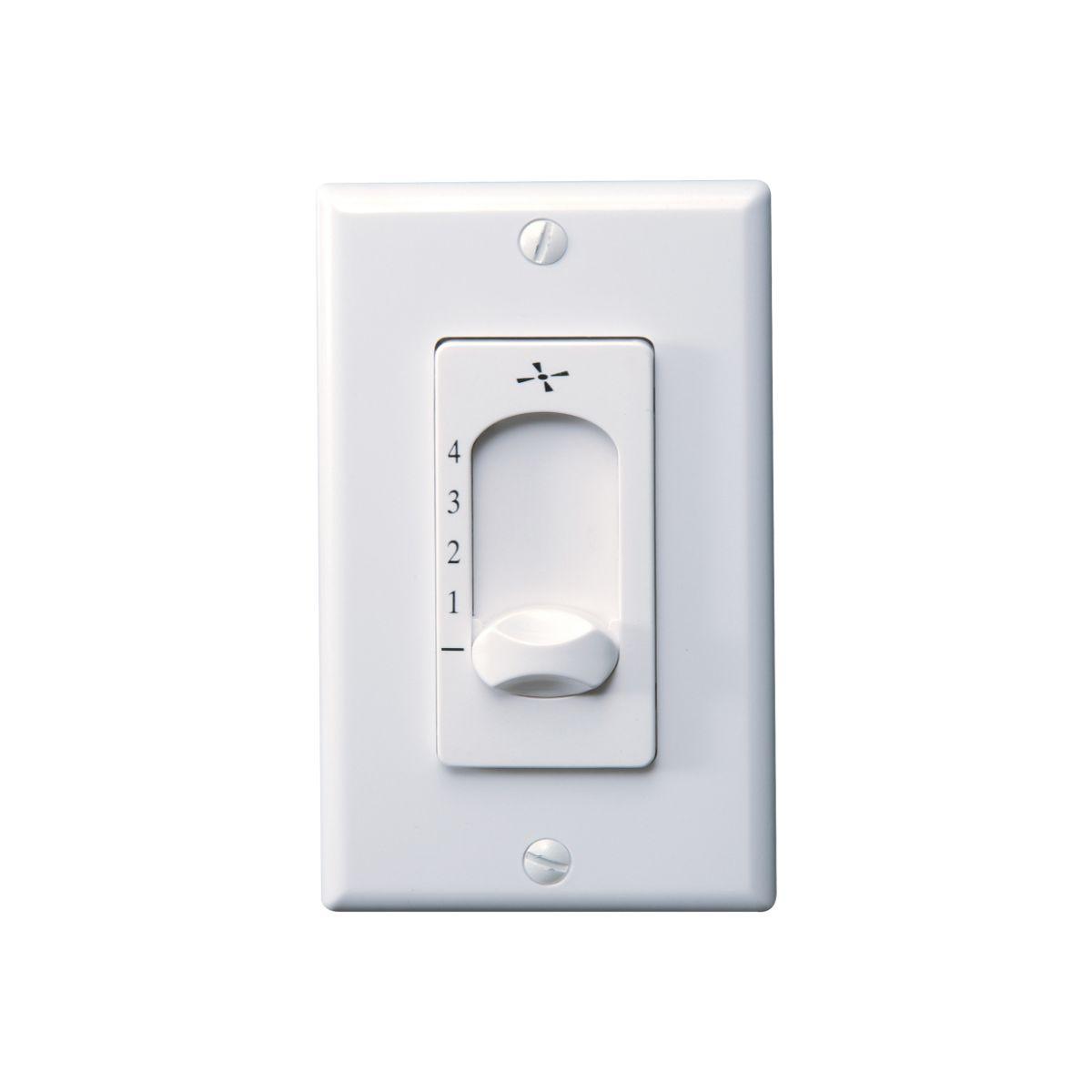 Universal 4-Speed Ceiling Fan Wall Control, White Finish