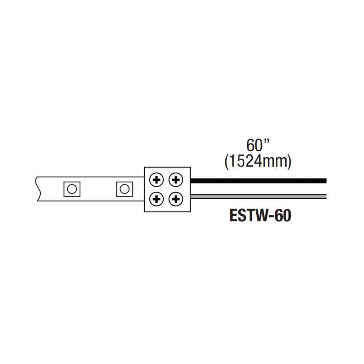 Sure-Tite 60in. Adjustable Tape to Power Connector for LTR Tape Light Series - Bees Lighting