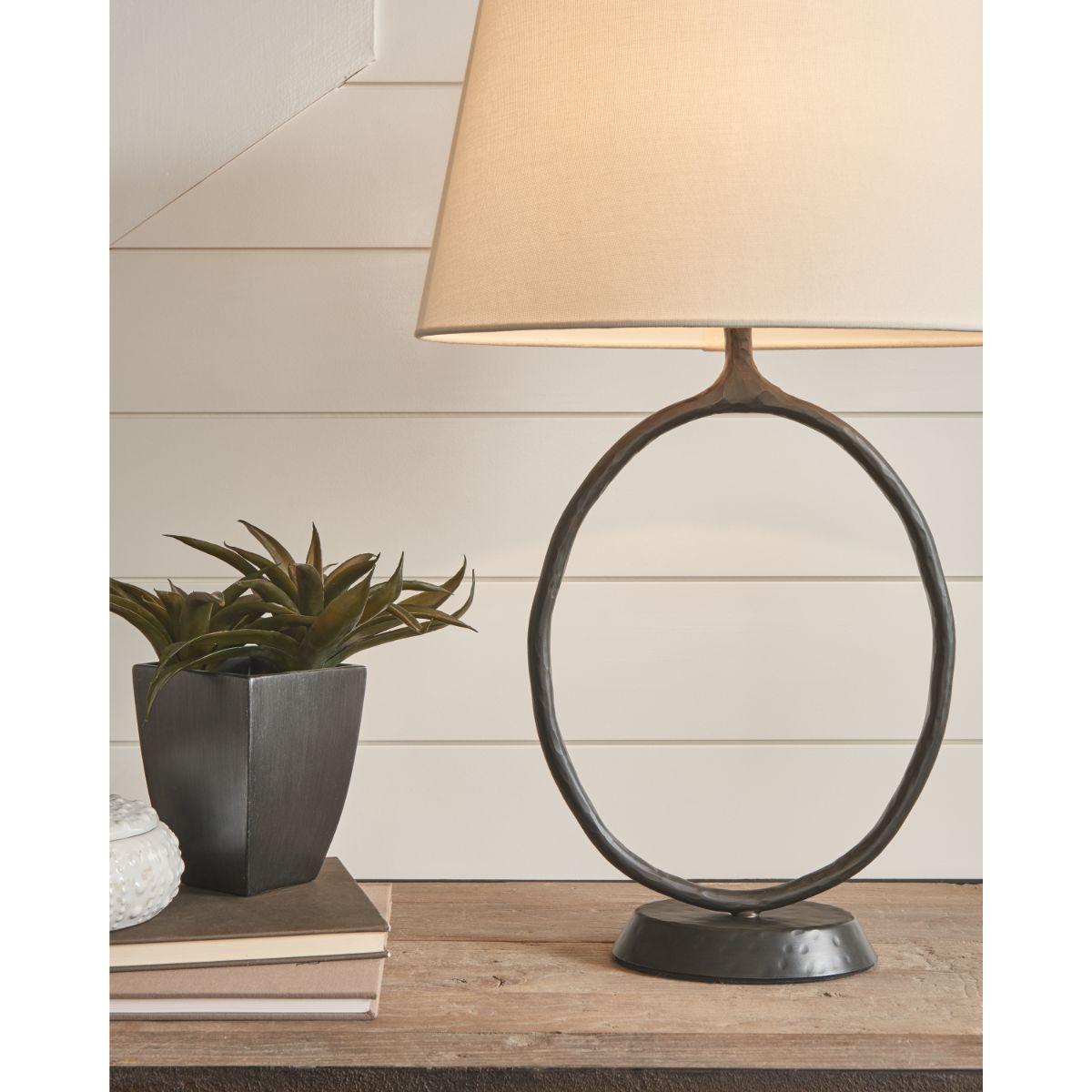Indo Table Lamp Rustic Aged Iron Finish - Bees Lighting