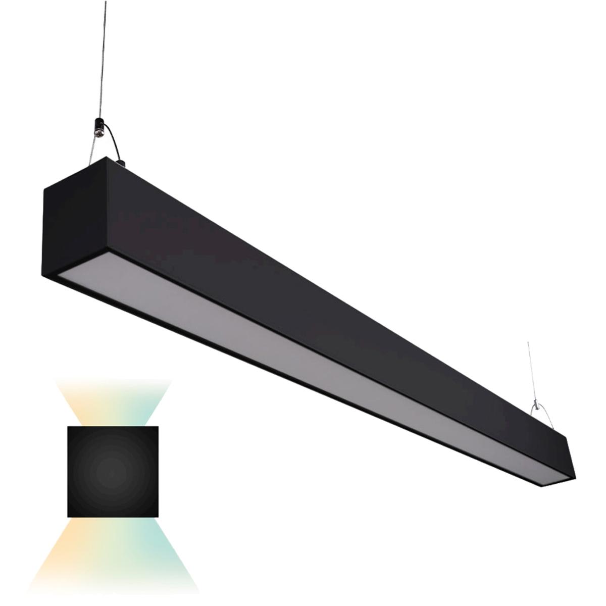 4ft LED Strip Light Fixture, 6500 Lumens, 50W, 30K/40K/50K, 120-277V, Black - Bees Lighting