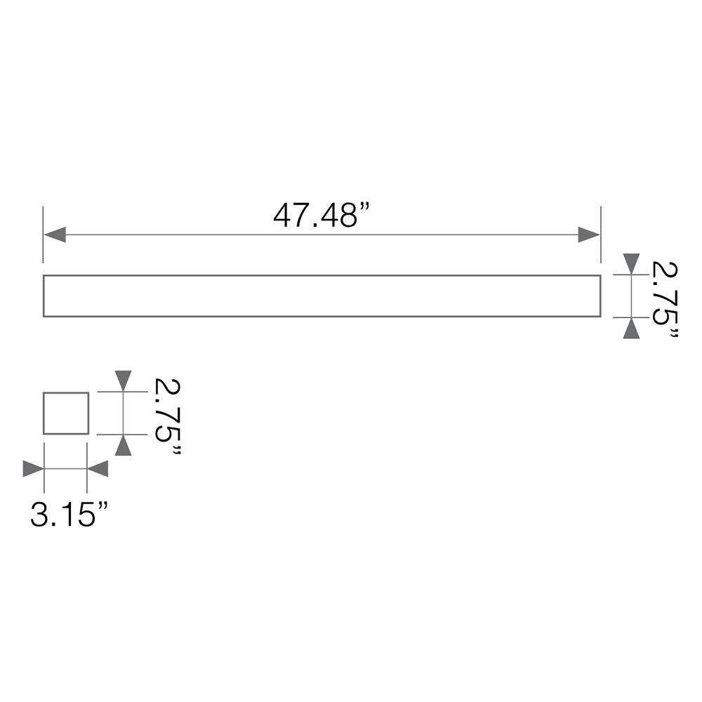 4ft LED Strip Light Fixture, 4550 Down light Lumens, 1950 Up Light Lumens, 50 Watts, 30K/40K/50K, 120-277V - Bees Lighting