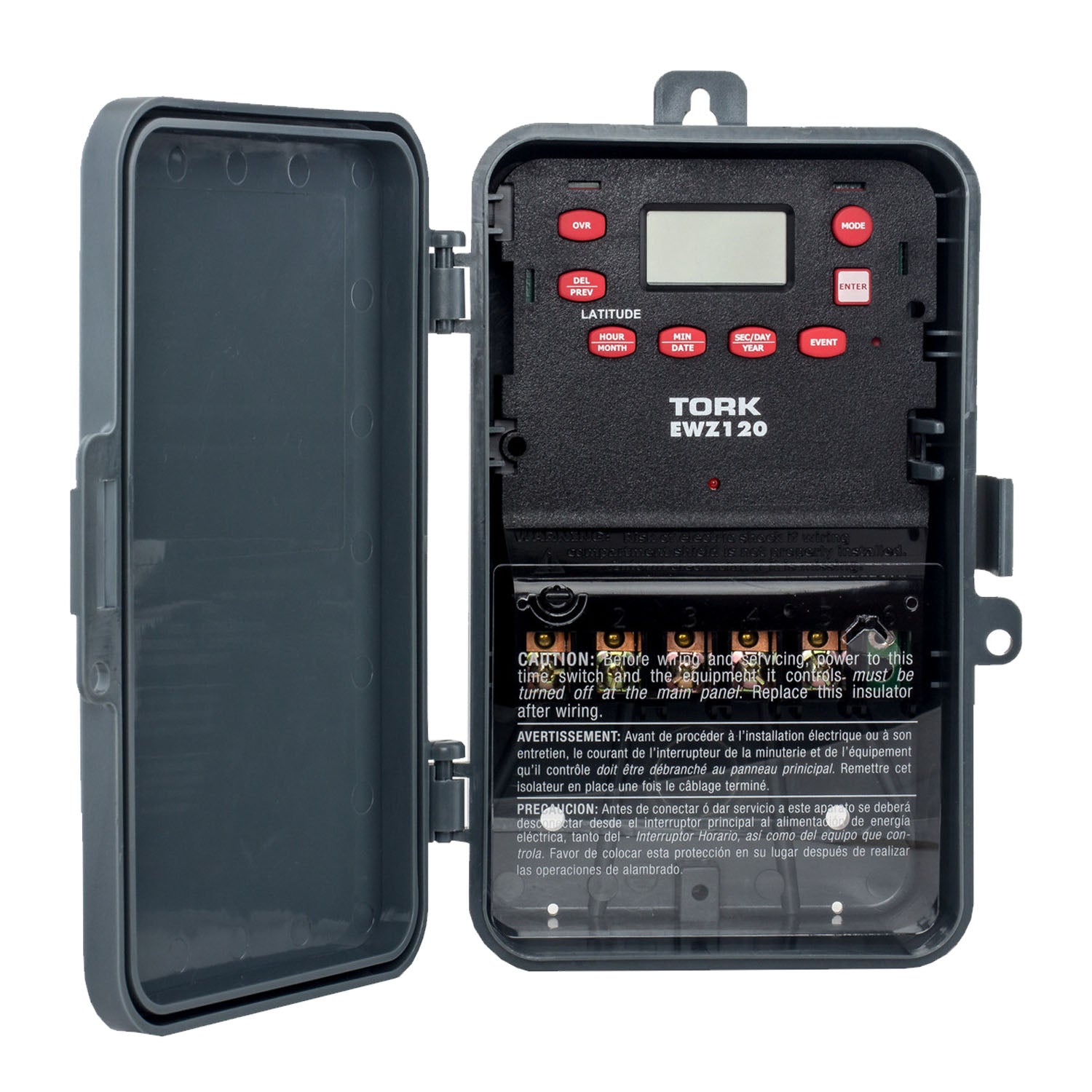 Tork 30-Amp 7-Day Astronomic Digital Time Switch 1-Channel 120-277V SPDT Outdoor Enclosure - Bees Lighting
