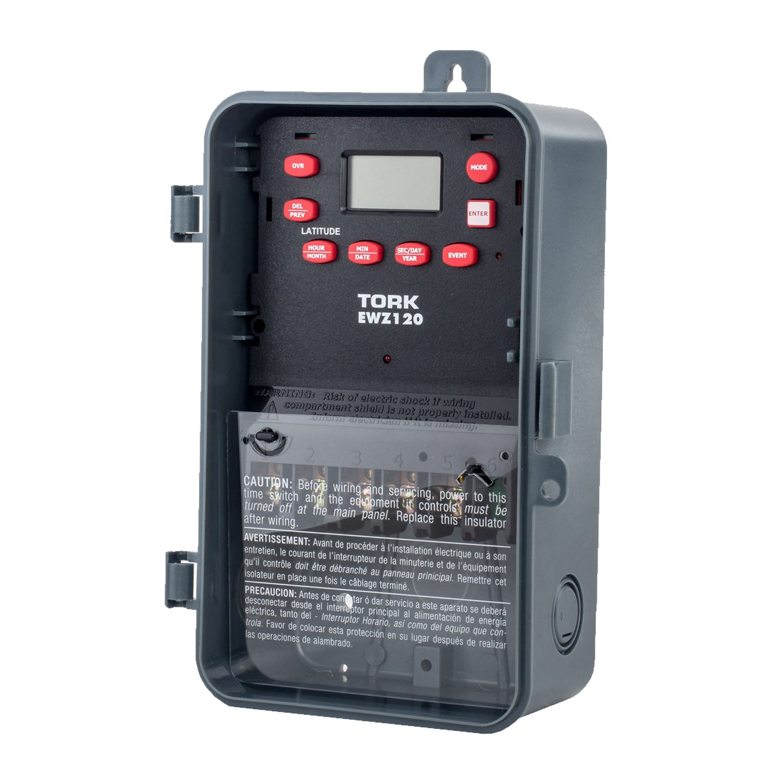 Tork 30-Amp 7-Day Astronomic Digital Time Switch 1-Channel 120-277V SPDT Outdoor Enclosure - Bees Lighting