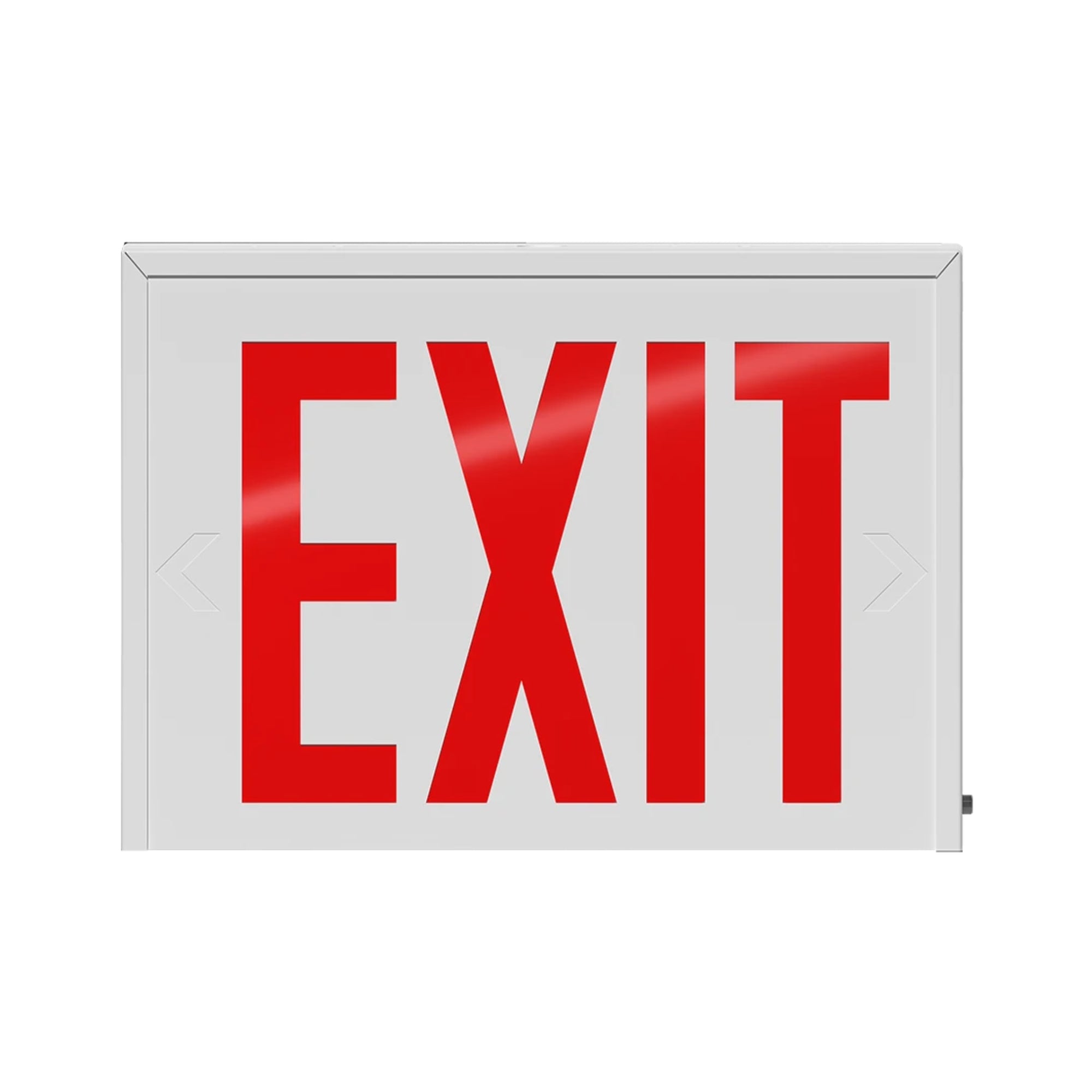 RAB EXIT-NY-E NYC Approved Red Exit Sign 90-Min Backup Universal Faces 120/277V Back/End Mount White