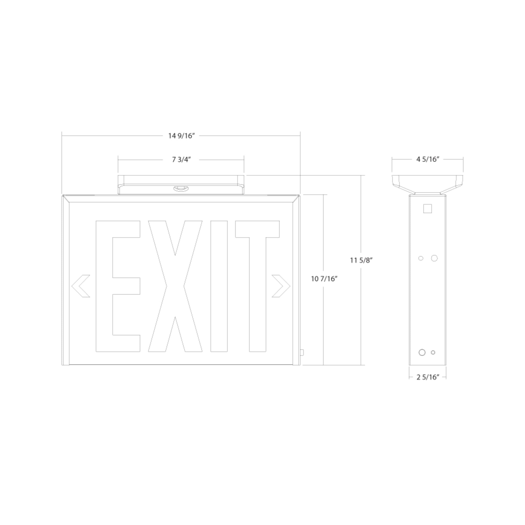RAB EXIT-NY-E NYC Approved Red Exit Sign 90-Min Backup Universal Faces 120/277V Back/End Mount White