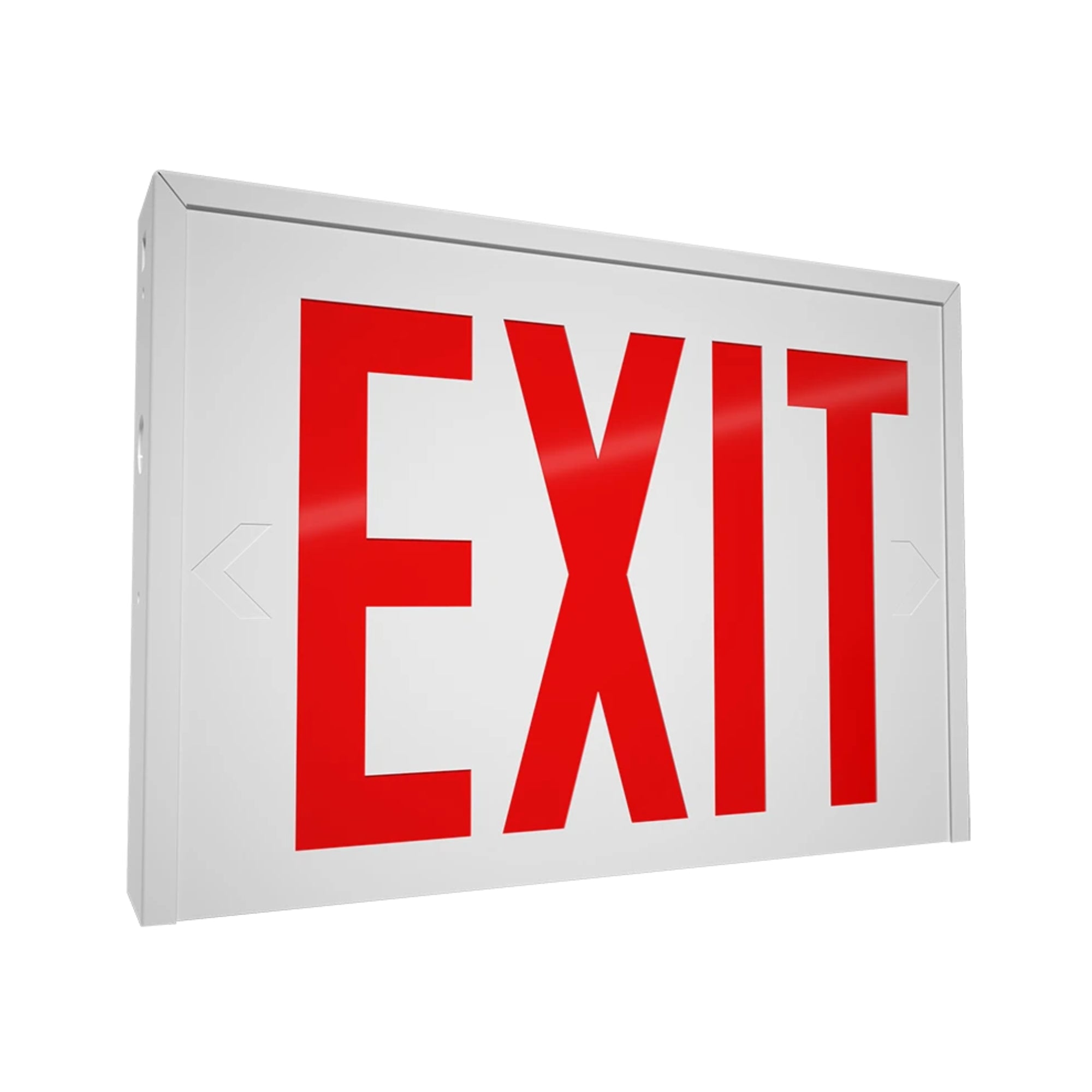 RAB EXIT-NY NYC Approved Red Exit Sign AC Only Universal Faces 120/277V Back/End Mount White