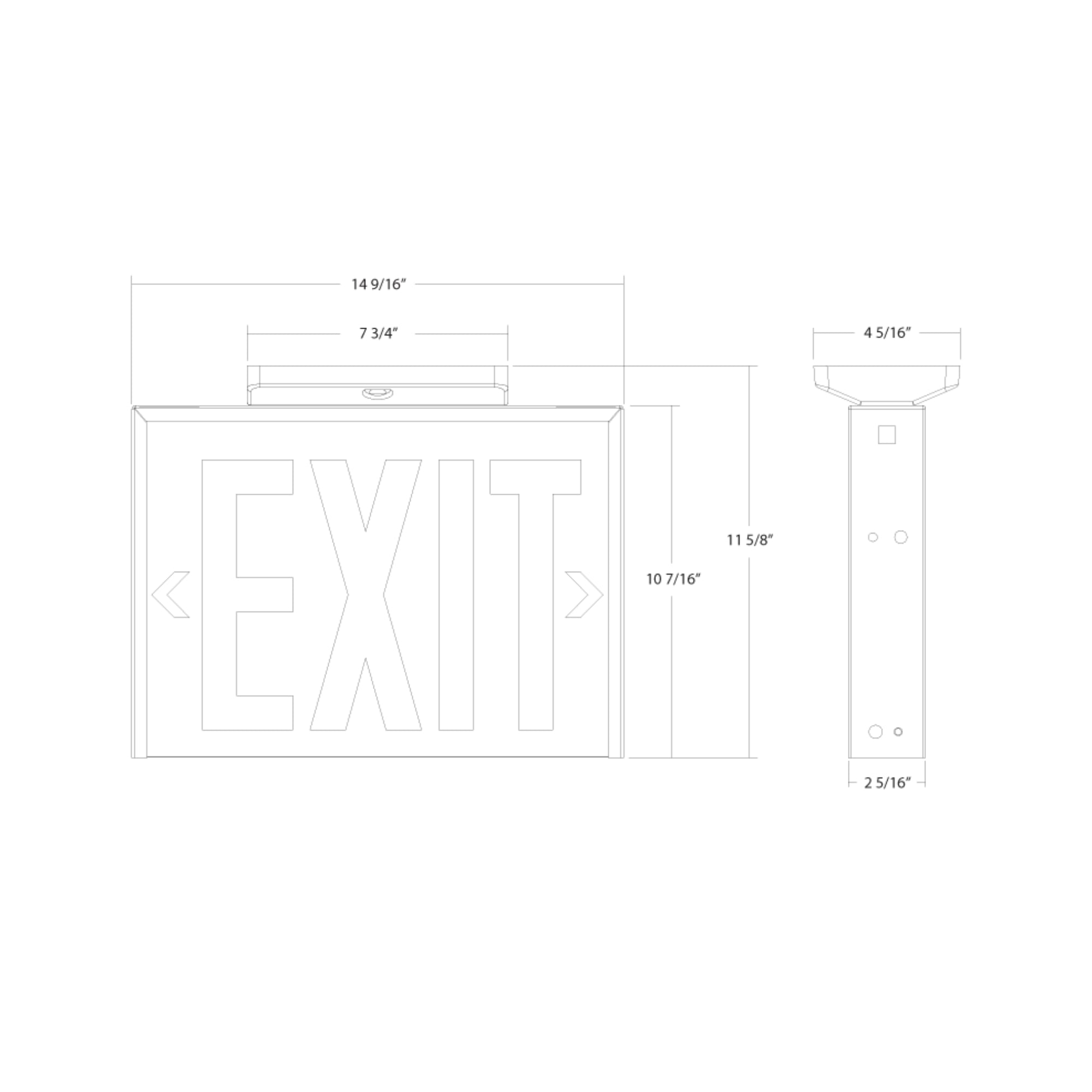 RAB EXIT-NY NYC Approved Red Exit Sign AC Only Universal Faces 120/277V Back/End Mount White