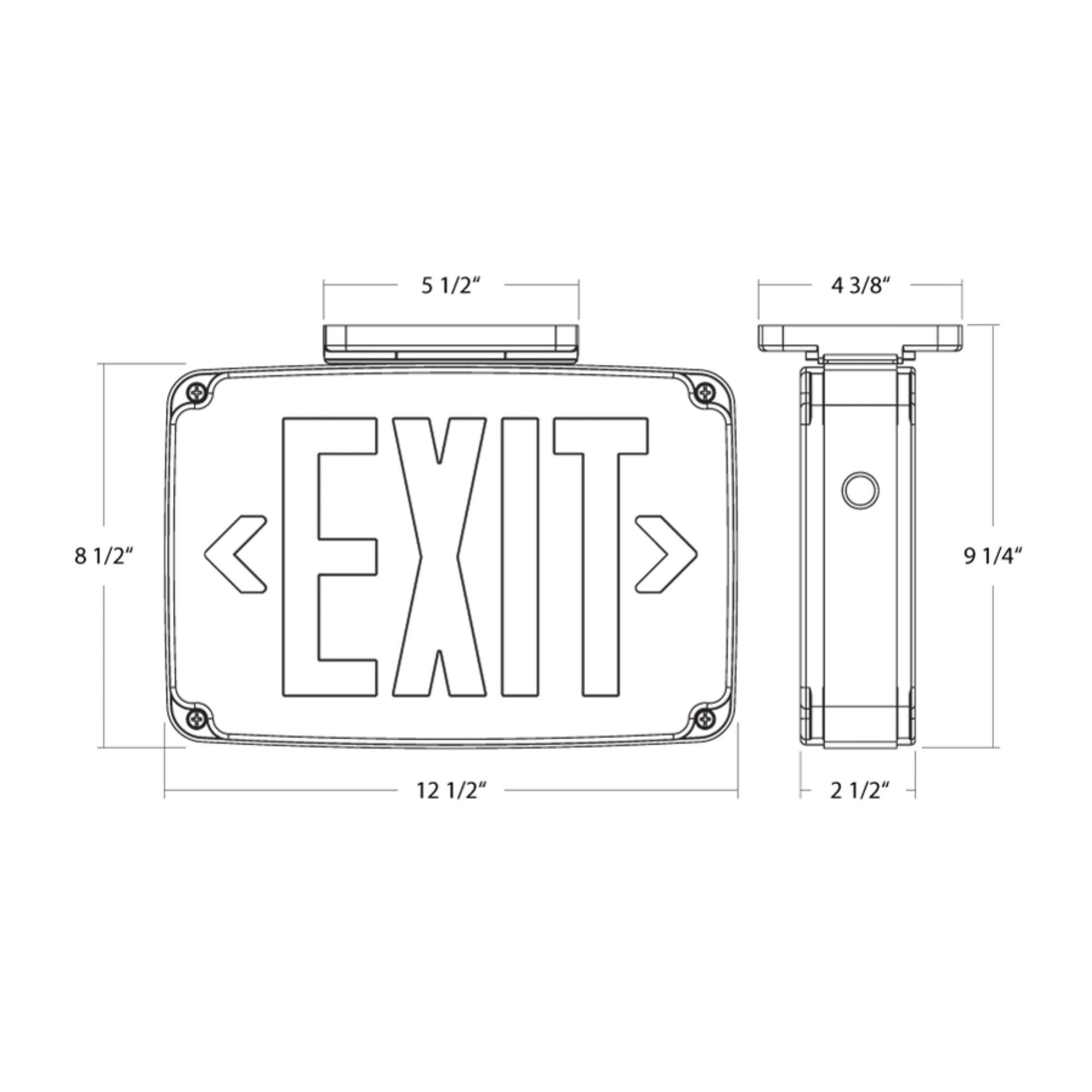 RAB EXITOUT-G Green Outdoor Exit Sign AC Only 120/277V Wall/Ceiling Mount White