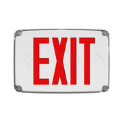 RAB EXITOUT LED Outdoor Exit Sign, AC-Only, Red or Green Letters, 120/277V, Wet Rated, Wall/Ceiling Mount White