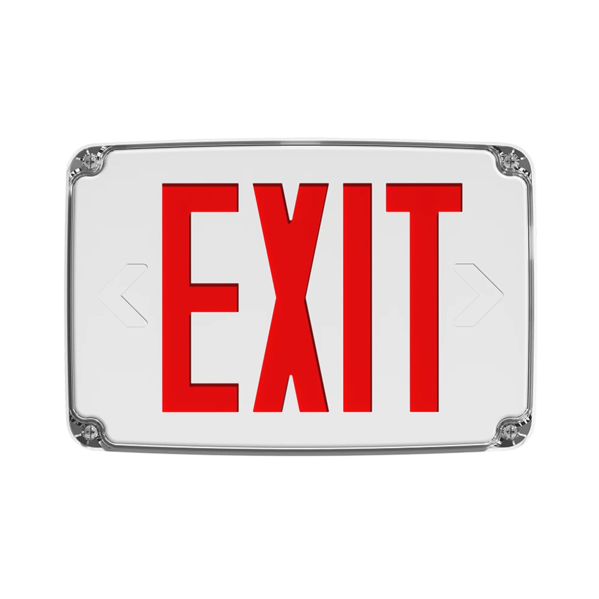 RAB EXITOUT LED Outdoor Exit Sign, AC-Only, Red or Green Letters, 120/277V, Wet Rated, Wall/Ceiling Mount White