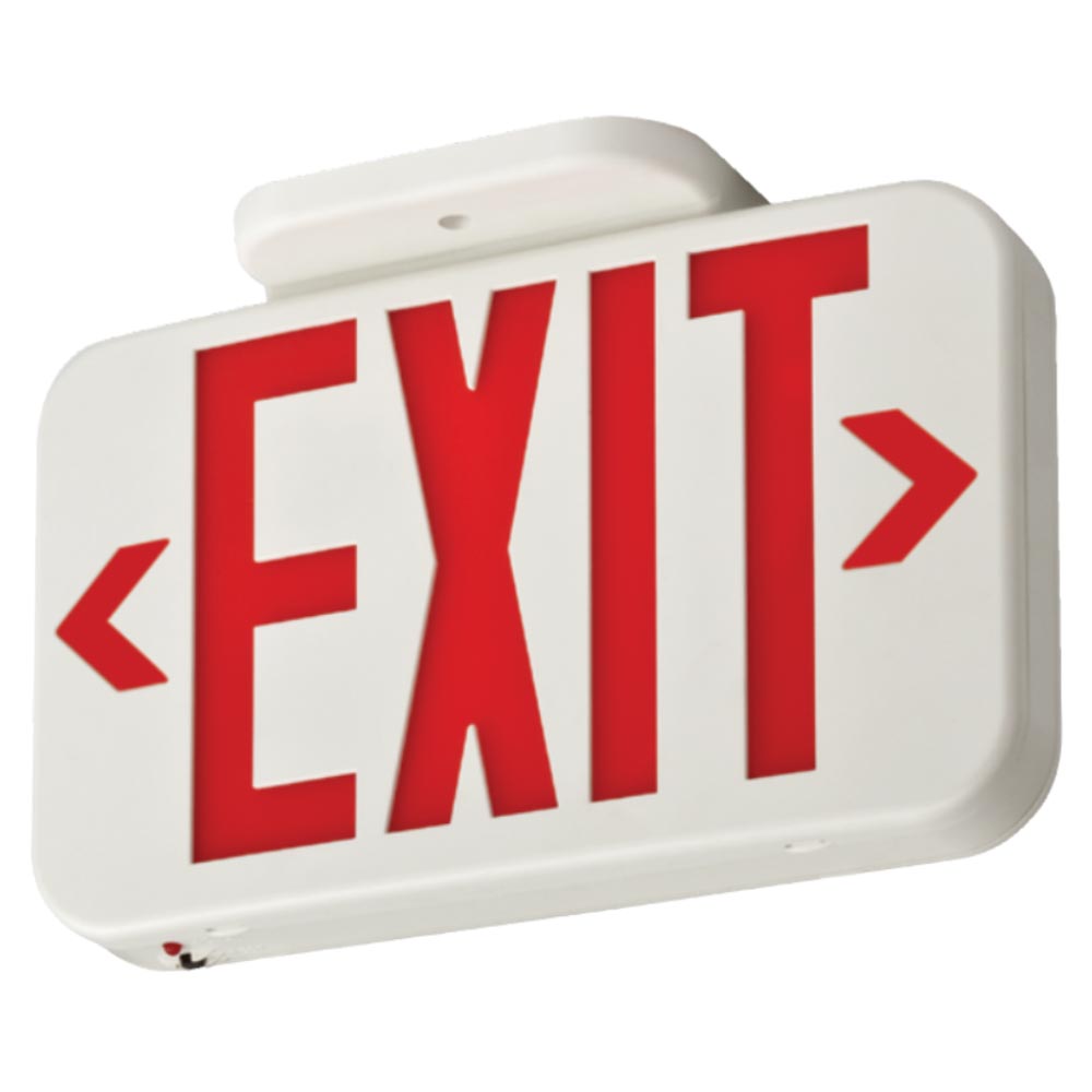 Contractor Select Single/Double face Exit Sign with Battery Backup, White