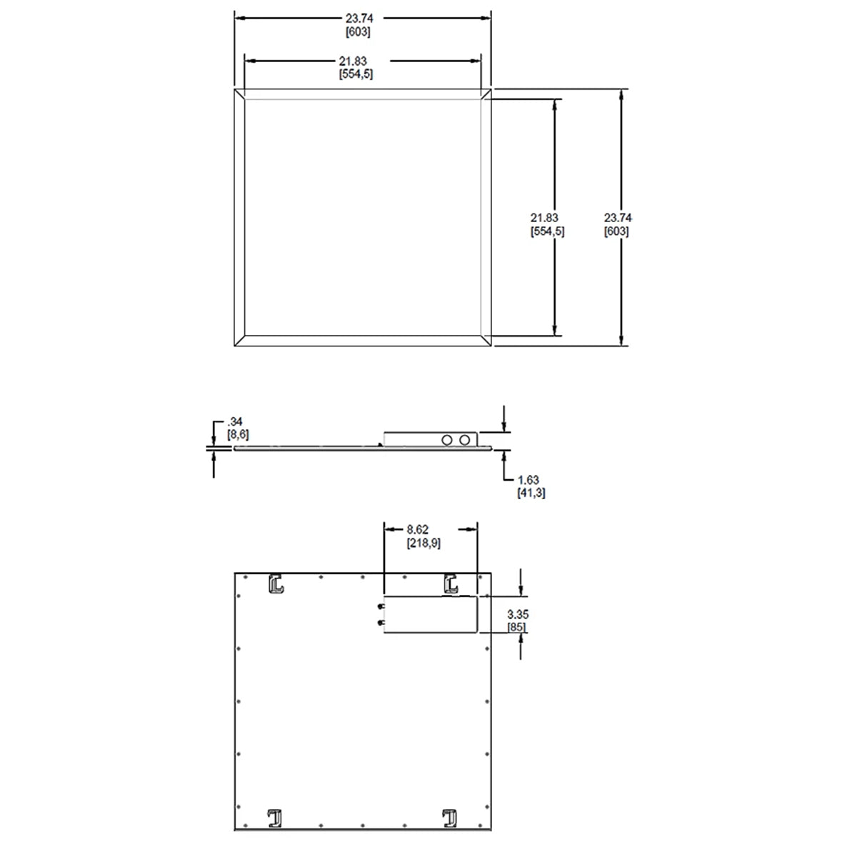 2x2 LED Flat Panel Light, 5250 Lumens, 40W, 35K/40K/50K, 120/277V, Battery Included