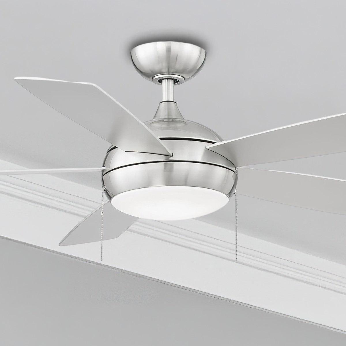 Disc II 52 Inch Indoor/Outdoor Ceiling Fan With Light And Pull Chain, DC Motor - Bees Lighting