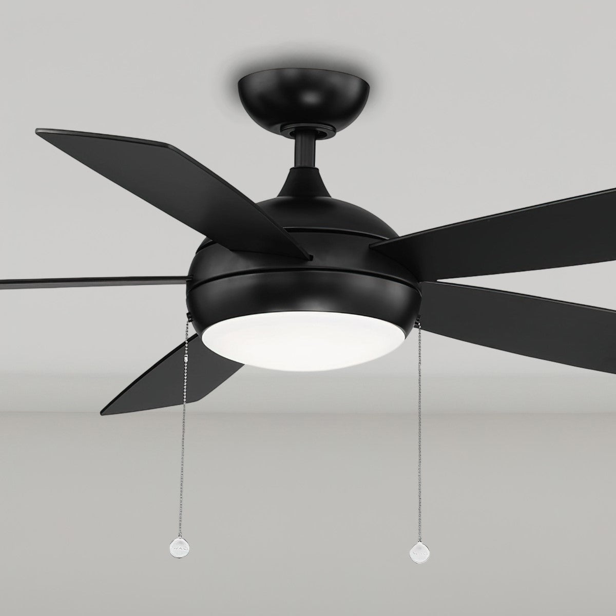 Disc II 52 Inch Indoor/Outdoor Ceiling Fan With Light And Pull Chain, DC Motor