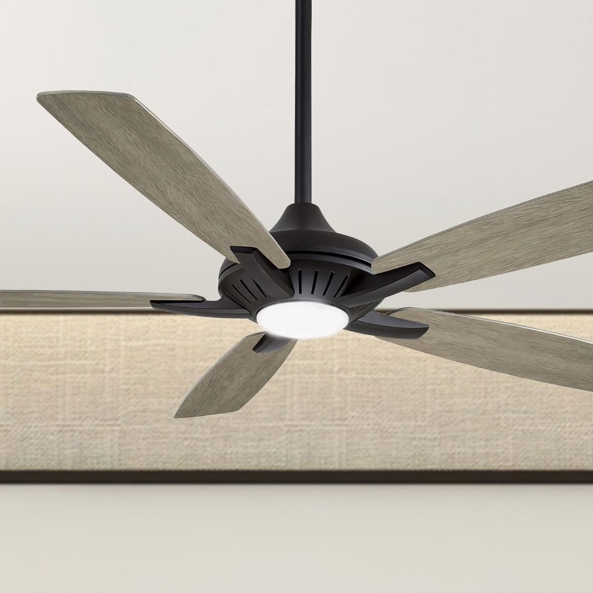 Dyno LED 52" Coal Ceiling Fan with Remote, Seashore Grey Blades - Bees Lighting