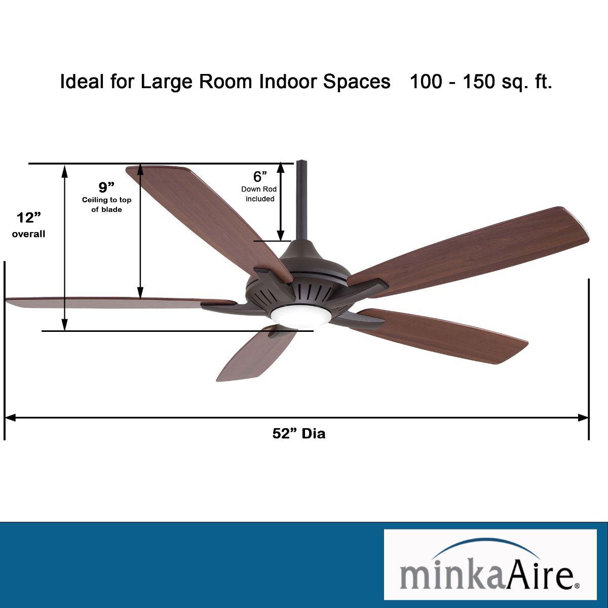 Dyno LED 52" Oil Rubbed Bronze Ceiling Fan with Remote, Medium Maple and Dark Walnut Blades - Bees Lighting