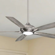 Dyno XL LED 60" Burnished Nickel Ceiling Fan with Remote, Savannah Gray Blades - Bees Lighting