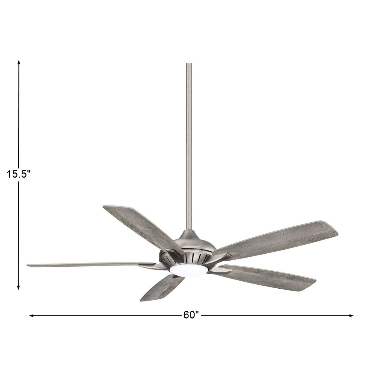 Dyno XL LED 60" Burnished Nickel Ceiling Fan with Remote, Savannah Gray Blades - Bees Lighting