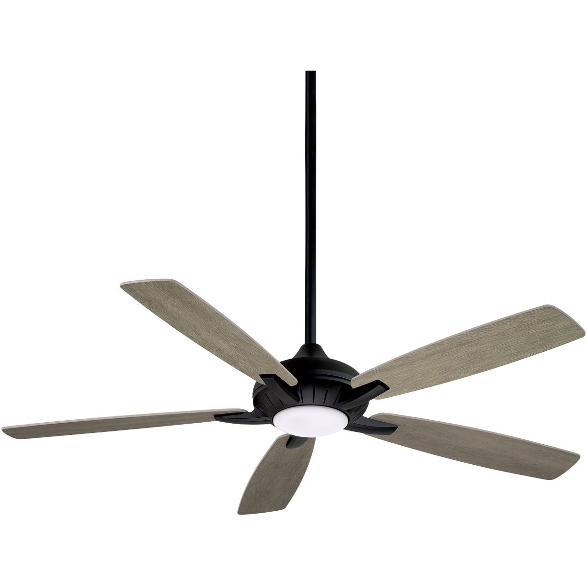 Dyno XL LED 60" Black Coal Ceiling Fan with Remote, Seashore Grey Blades - Bees Lighting