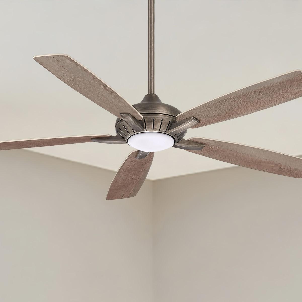 Dyno XL LED 60" Heirloom Bronze Ceiling Fan with Remote, Barnwood Blades - Bees Lighting