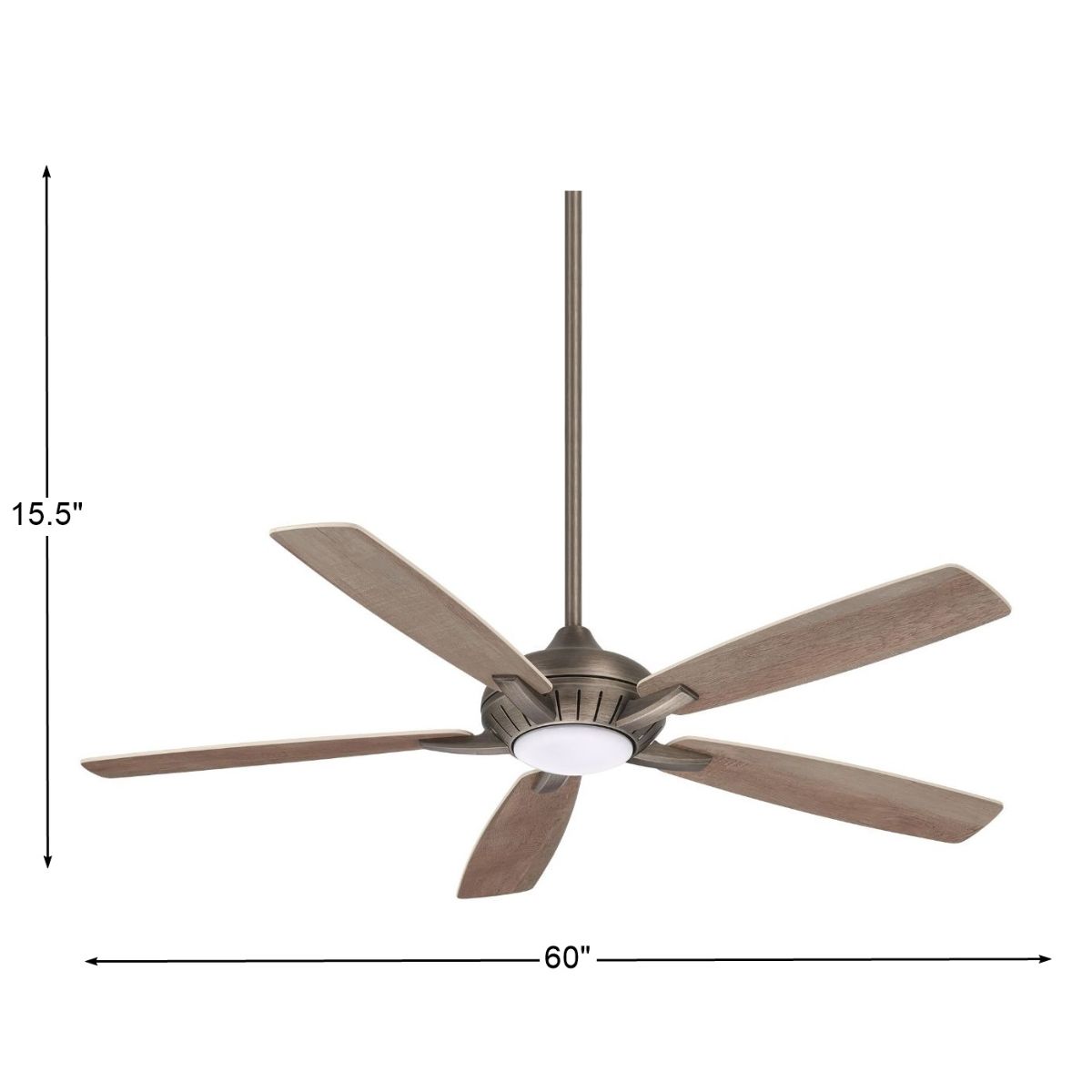 Dyno XL LED 60" Heirloom Bronze Ceiling Fan with Remote, Barnwood Blades - Bees Lighting