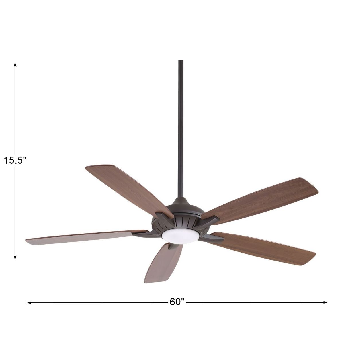Dyno XL LED 60" Oil Rubbed Bronze Ceiling Fan with Remote, Medium Maple/Dark Walnut Blades - Bees Lighting