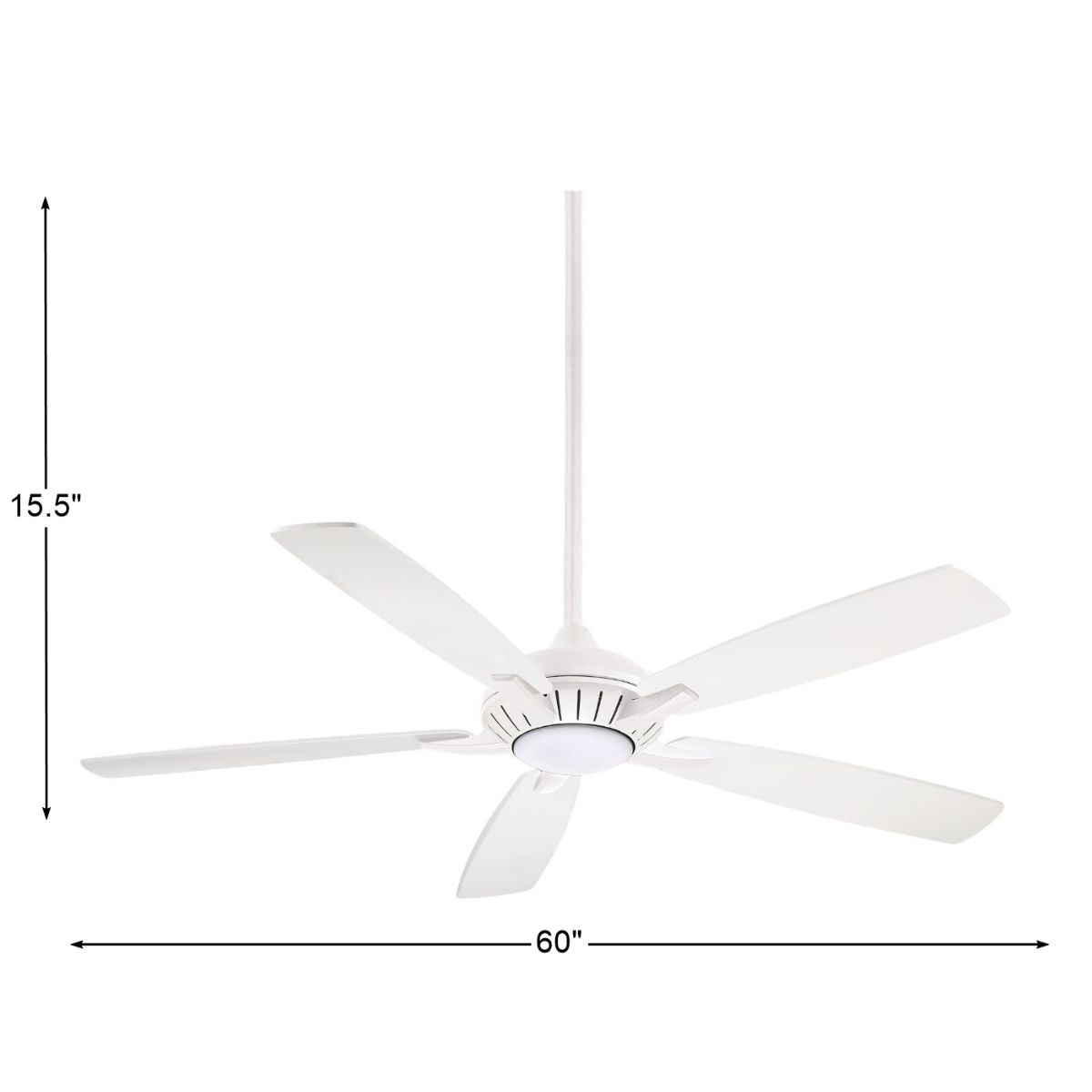 Dyno XL LED 60" White Smart Ceiling Fan with Remote - Bees Lighting