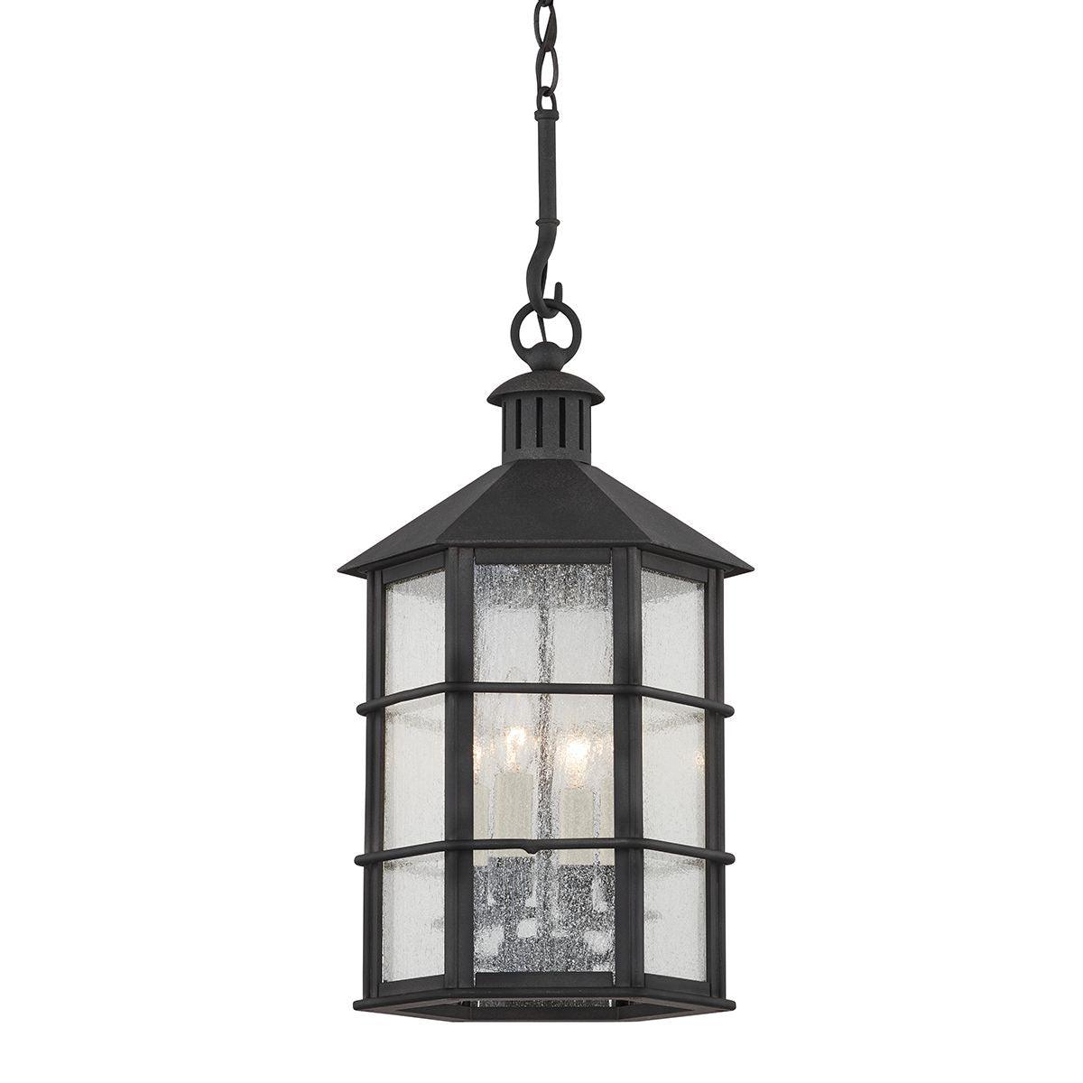 LAKE COUNTY 26 in. 4 Lights Outdoor Hanging Lantern iron finish