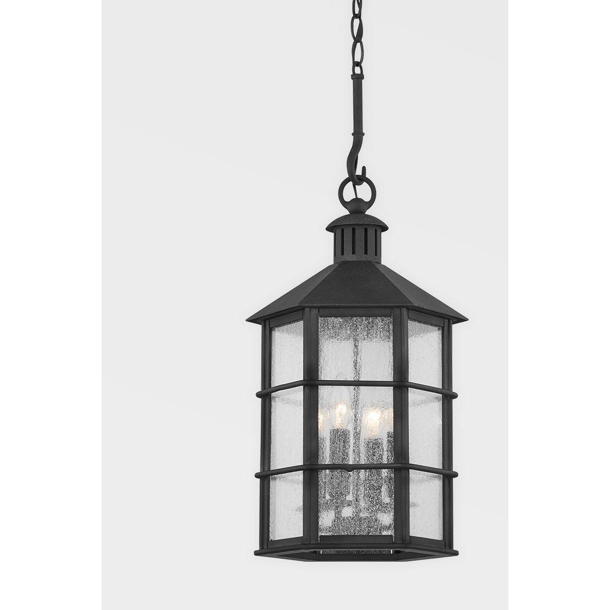 LAKE COUNTY 26 in. 4 Lights Outdoor Hanging Lantern iron finish