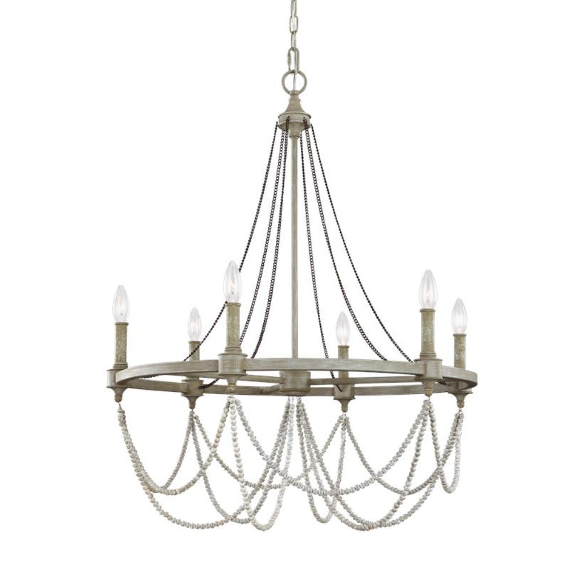 Beverly 28 in. 6 Lights Chandelier Gray Finish