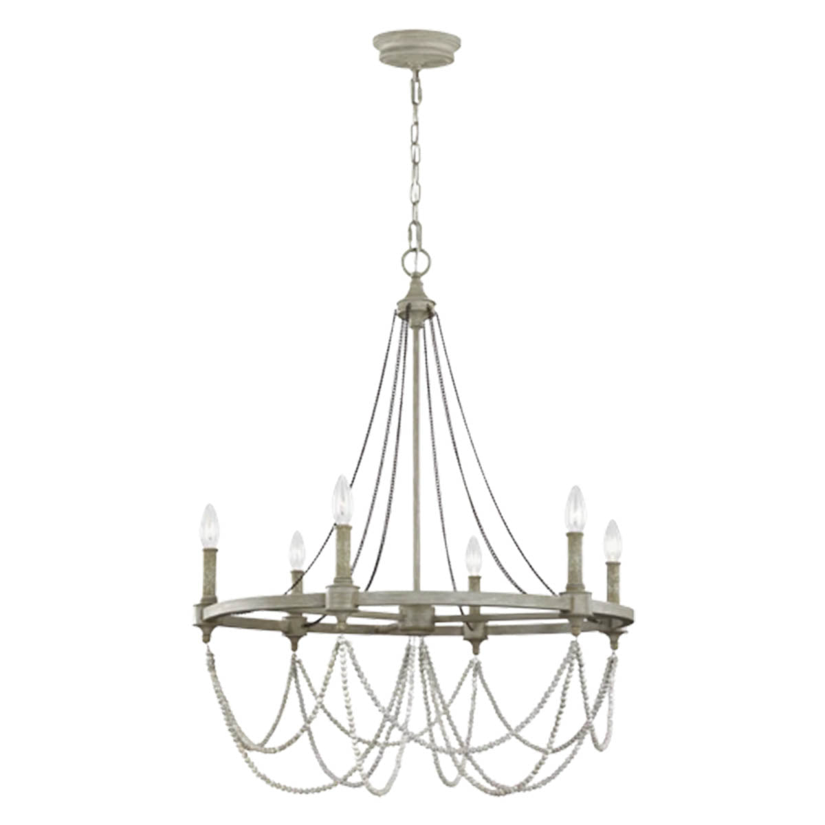 Beverly 28 in. 6 Lights Chandelier Gray Finish