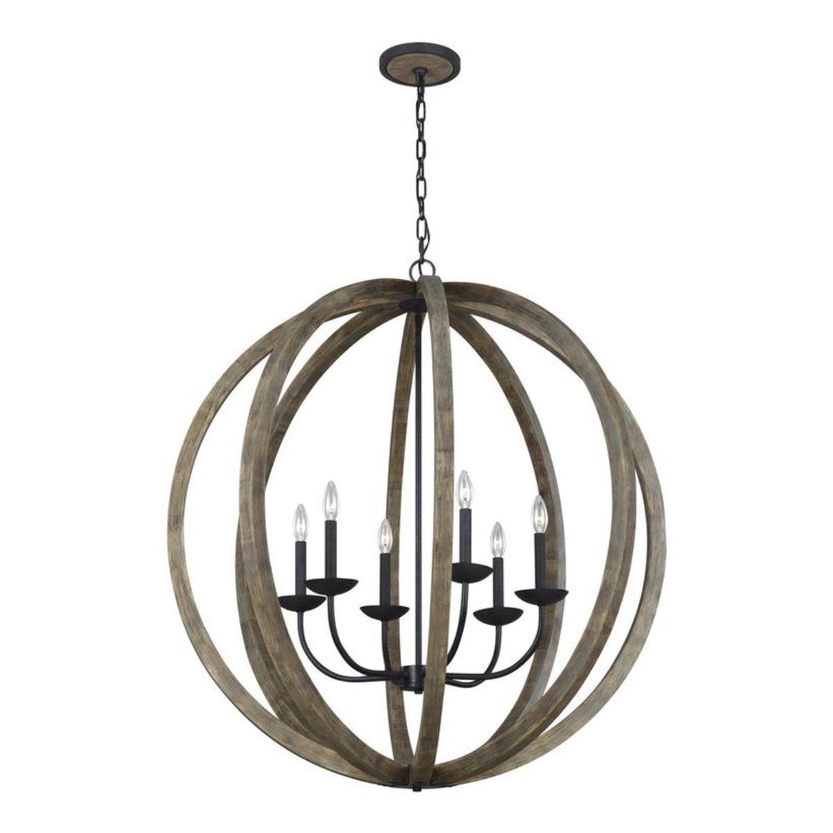 ALLIER 38 in. 6 Lights Pendant Light Brown finish