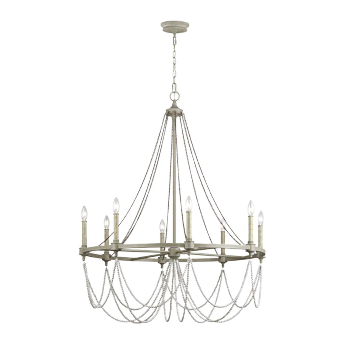 Beverly 36 in. 8 Lights Chandelier Gray Finish