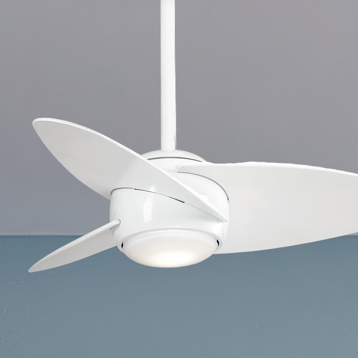 Slant 36 Inch Modern Propeller Ceiling Fan With Light And Remote - Bees Lighting