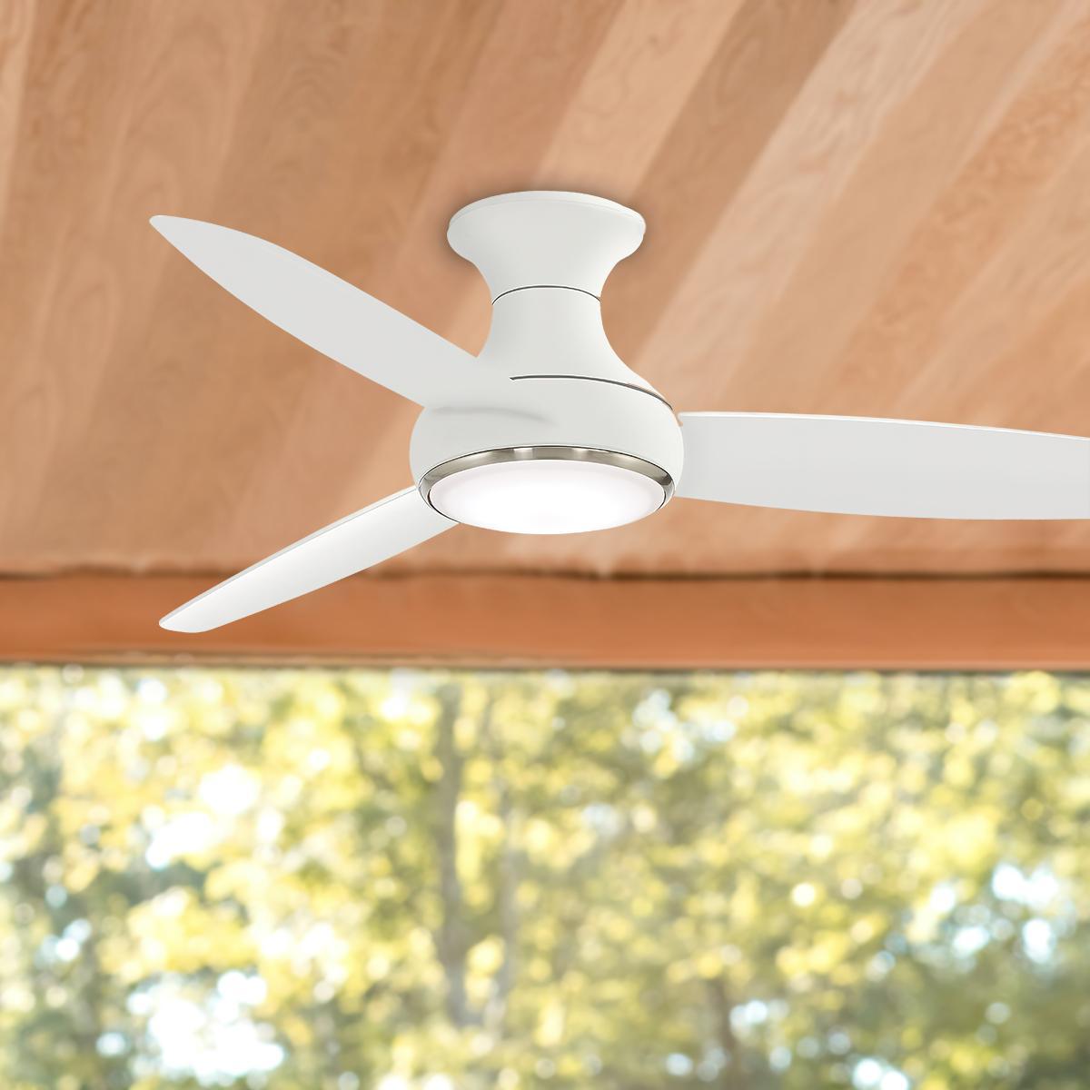 Concept III 54 Inch Modern Outdoor Smart Ceiling Fan With Light And Remote, Marine Grade
