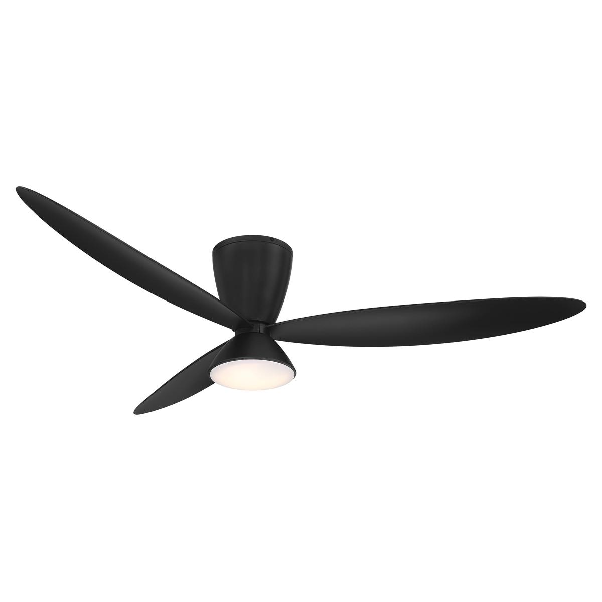 Hourglass 58" LED Smart Flush Mount Ceiling Fan, Black Coal - Bees Lighting