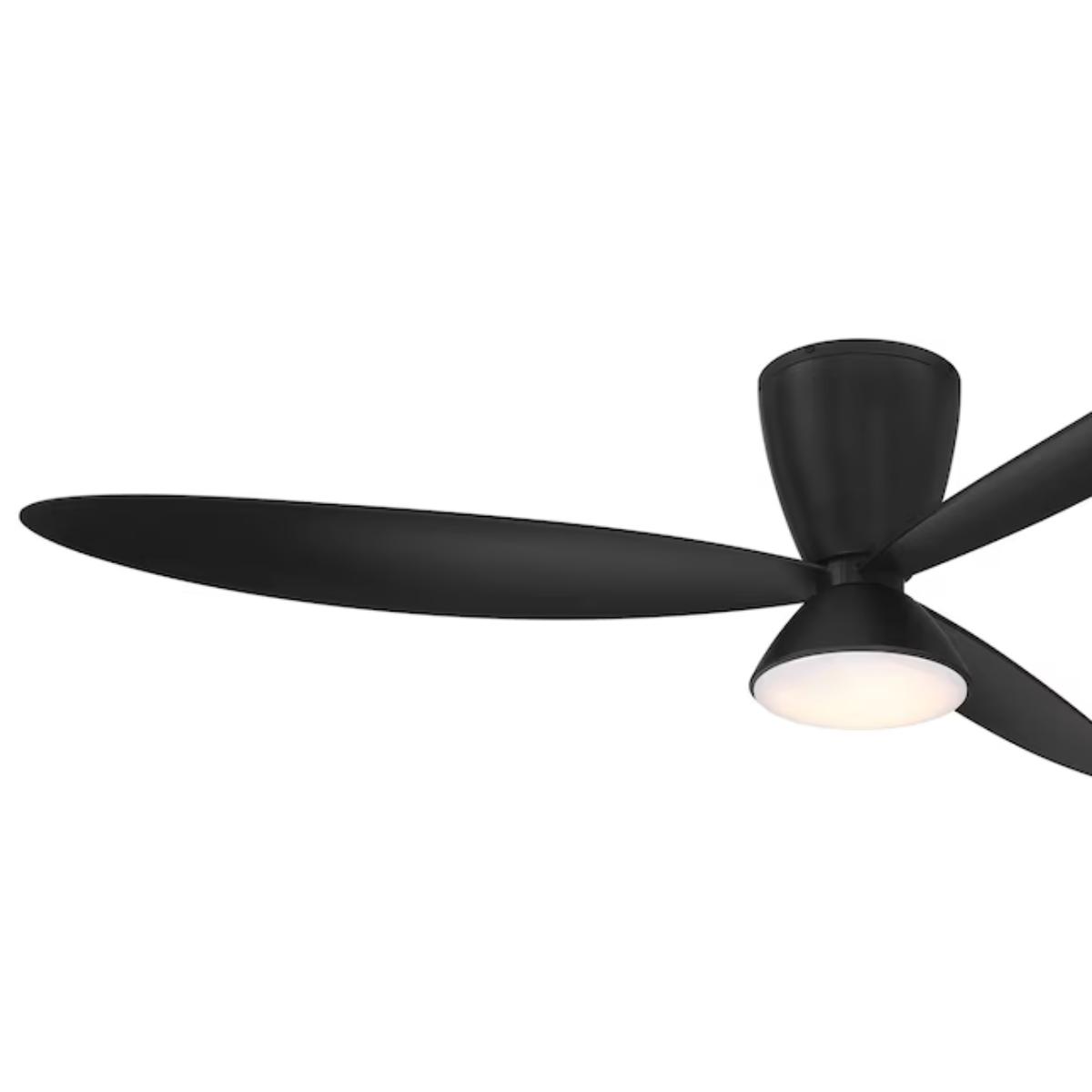Hourglass 58" LED Smart Flush Mount Ceiling Fan, Black Coal - Bees Lighting