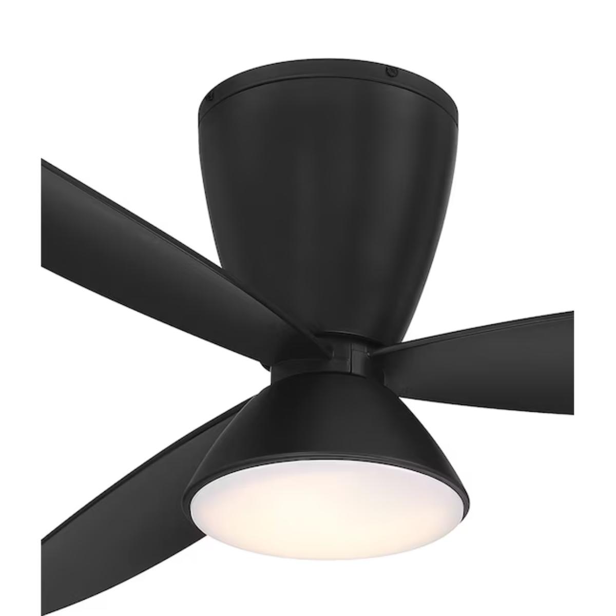 Hourglass 58" LED Smart Flush Mount Ceiling Fan, Black Coal - Bees Lighting