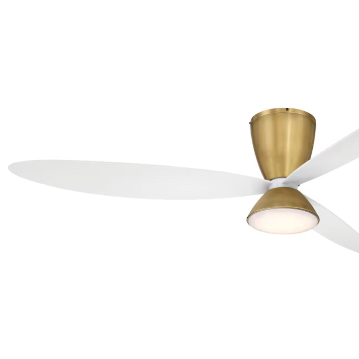 Hourglass 58" LED Smart Flush Mount Ceiling Fan, Brass - Bees Lighting