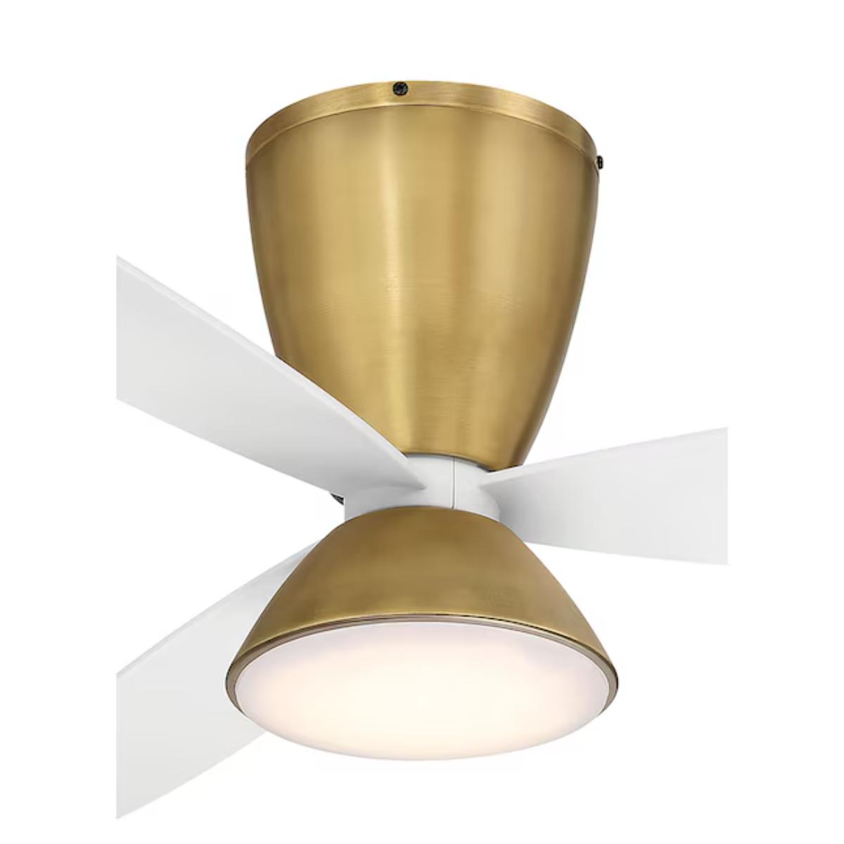 Hourglass 58" LED Smart Flush Mount Ceiling Fan, Brass - Bees Lighting
