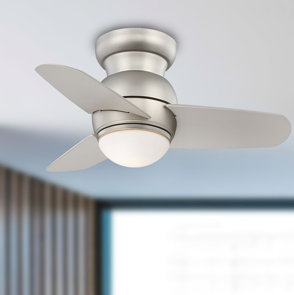 Spacesaver LED 26" Steel Hugger Ceiling Fan with Wall Control - Bees Lighting